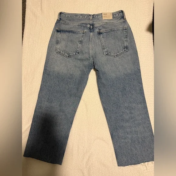 Agolde Lana Mid Rise Vintage Straight Jeans - Light Blue - Picture 5 of 5